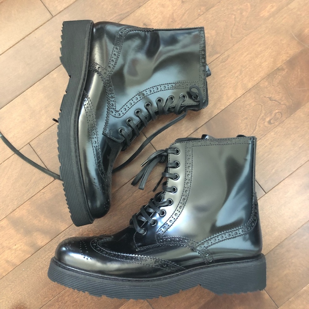 Prada combat boots